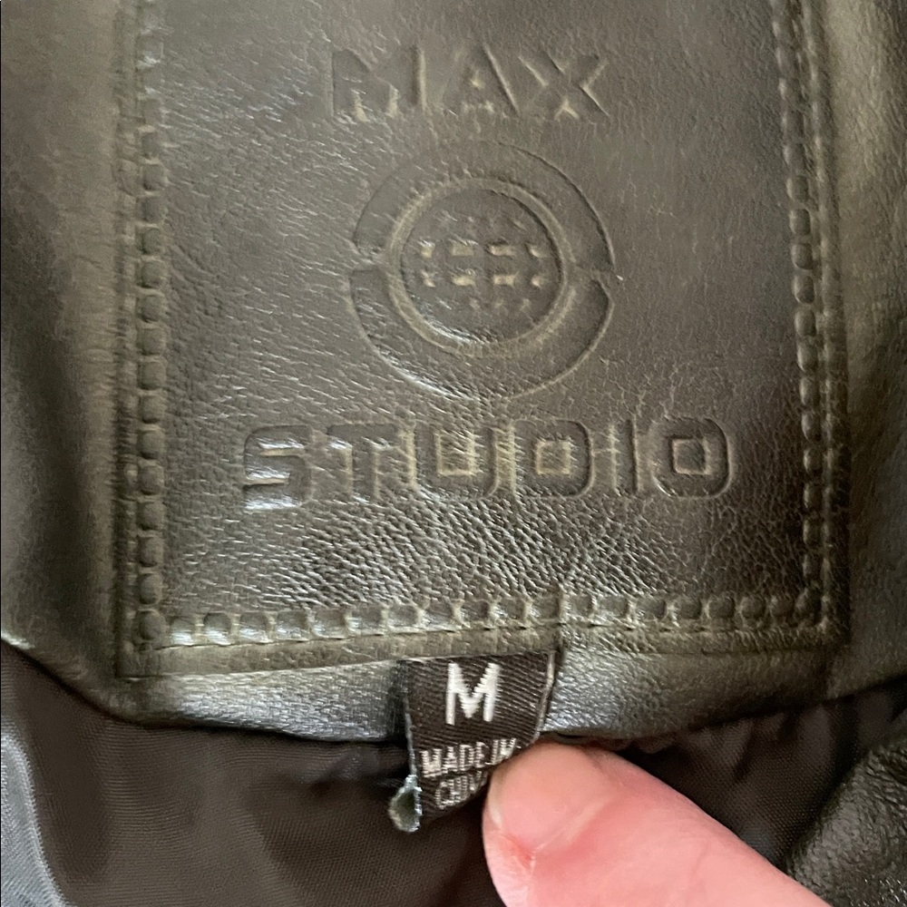 Studio Olive Leather Jacket - Picture 3 of 4